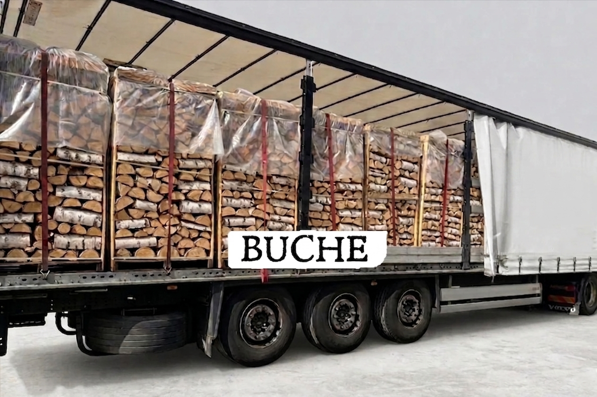 LKW-Ladung Brennholz – Buche – 25 cm – kammergetrocknet – 1,8 RM Paletten